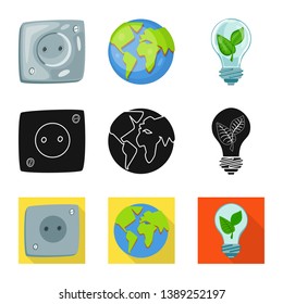 Vector design of innovation and technology  symbol. Collection of innovation and nature  stock symbol for web.