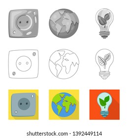 Vector design of innovation and technology  symbol. Set of innovation and nature  vector icon for stock.