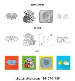Vector design of innovation and technology symbol. Set of innovation and nature stock symbol for web.
