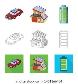 Vector design of innovation and technology symbol. Set of innovation and nature stock symbol for web.