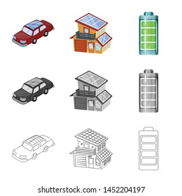 Vector design of innovation and technology symbol. Set of innovation and nature vector icon for stock.