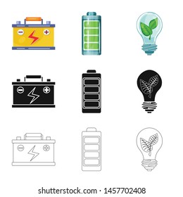 Vector design of innovation and technology symbol. Set of innovation and nature vector icon for stock.