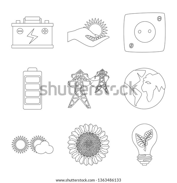 Vector design\
of innovation and technology symbol. Collection of innovation and\
nature stock symbol for\
web.