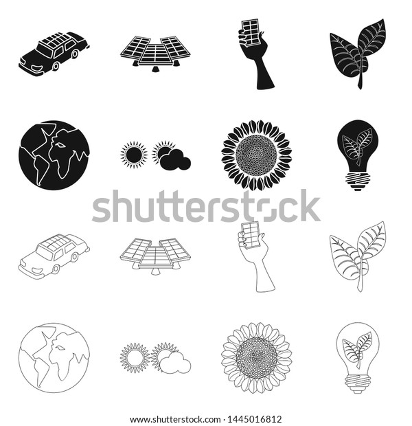 Vector\
design of innovation and technology symbol. Collection of\
innovation and nature vector icon for\
stock.