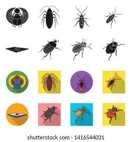 Vector design of insect and beetle symbol. Set of insect and halloween stock symbol for web.