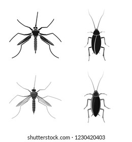 Vector design of insect and fly logo. Set of insect and element stock vector illustration.