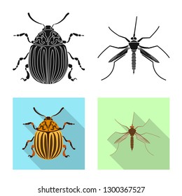 Vector design of insect and fly symbol. Collection of insect and element stock symbol for web.