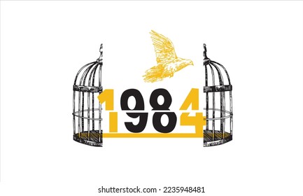 Vector design inspired by George Orwell's book 1984.