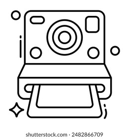 Vector design of instant camera, photographic equipment