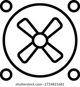 Estilo del icono del ventilador de admisión del diseño del Vector