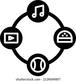 Estilo de iconos de los intereses del diseño del vector
