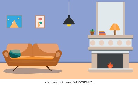 Diseño de Vector del interior de la habitación.