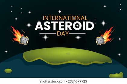 vector design International Asteroid Day great for international asteroid day celebrations. flat design. flat ilustration. vektor