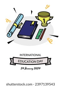 Vector design for International Education Day. Background Design for Social Media