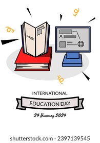 Vector design for International Education Day. Background Design for Social Media