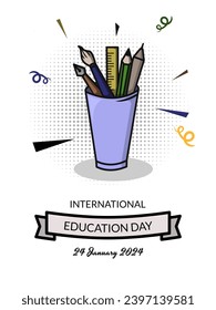 Vector design for International Education Day. Background Design for Social Media