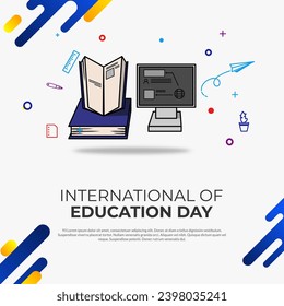 Vector design for International Education Day. Background Design for Social Media