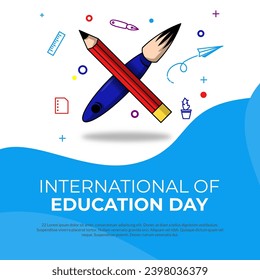 Vector design for International Education Day. Background Design for Social Media