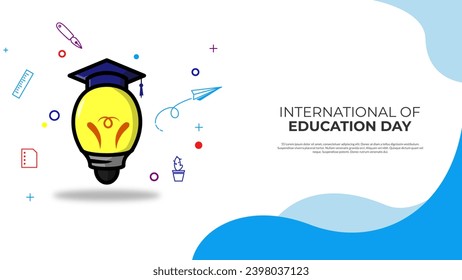 Vector design for International Education Day. Background Design for Social Media