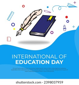 Vector design for International Education Day. Background Design for Social Media