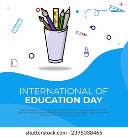 Vector design for International Education Day. Background Design for Social Media