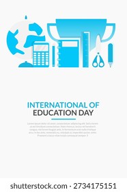 Diseño de Vector para el Día Internacional de la Educación. Diseño de fondo para redes sociales. fondo de diseño de Vertical