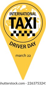 Diseño de vectores para el Día Internacional del Taxista 22 de marzo.