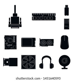 Vector design of internet and electronics icon. Set of internet and hardware stock vector illustration.