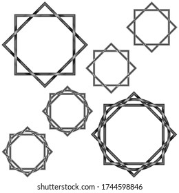 Vector design of intertwined octagonal stars