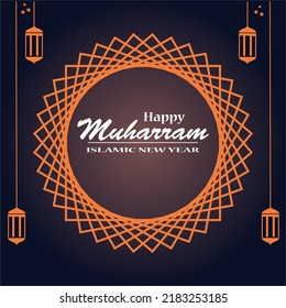 vector design with Islamic nuances and happy muharram islamic new year