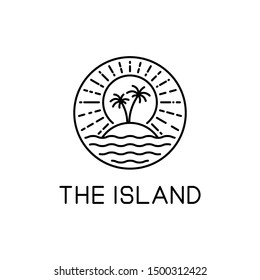 vector design of island style line art sunshine isolated white background