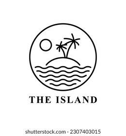 vector design of island style line art sunshine isolated white background