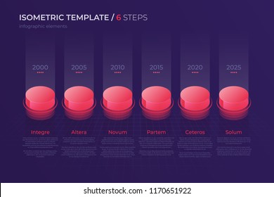 Vector design with isometric elements, template for creating infographics, presentations, reports, visualizations. Global swatches.