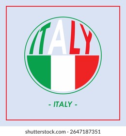 Vector Design Italy Flag Wordmark Logo