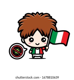 vector design italy stops coronavirus