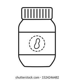 Vector design of jar and peanut sign. Web element of jar and butter stock vector illustration.
