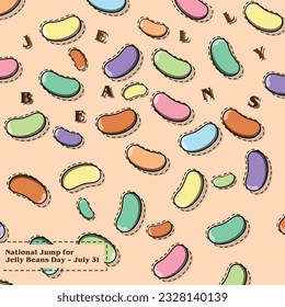 Vector design jelly beans day july