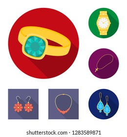 Vector design of jewelery and necklace symbol. Set of jewelery and pendent stock symbol for web.