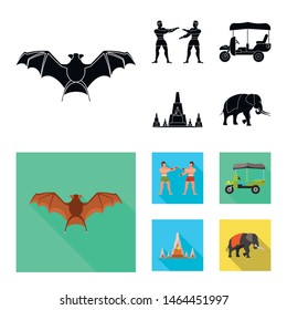 Vector design of journey and exotic symbol. Collection of journey and national stock vector illustration.