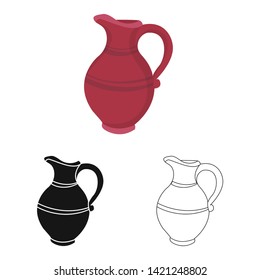 Vector design of jug and clay logo. Set of jug and alcohol stock vector illustration.
