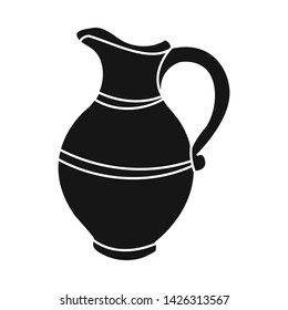 Vector design of jug and clay sign. Set of jug and alcohol vector icon for stock.