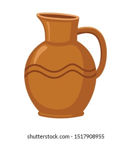 Vector design of jug and clay sign. Graphic of jug and ceramic vector icon for stock.