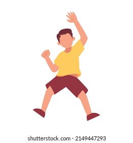 vector design, jumping boy shape illustration