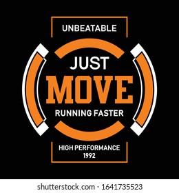 vector design just move typography. vector illustration