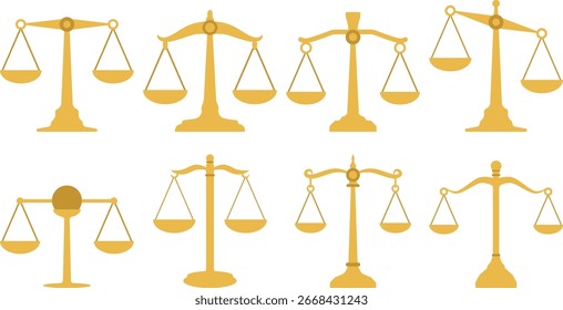 Diseño de Vector de una escala judicial, que simboliza la equidad y la ley.