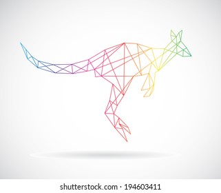 Vector design of kangaroos on white background