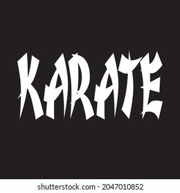 Vector Design Karate Text. Design For Print, T-shirt, Cards, Wallpaper, Posts, Emblems, Etc.