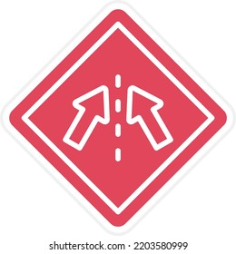 Vector Design Keep In Lane Icon Style
