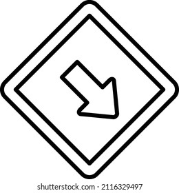 Vector Design Keep Right Icon Style