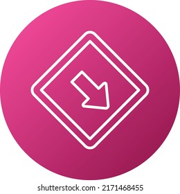Vector Design Keep Right Icon Style